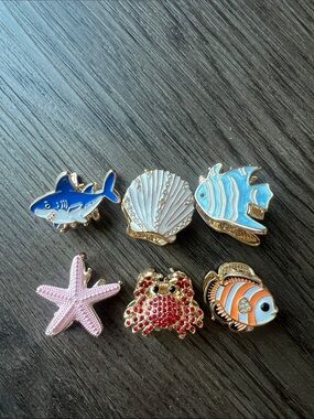 Ocean themed mini claw clips with gems